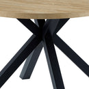 Alina - Table À Manger Ronde Et Pieds En Métal - Naturel