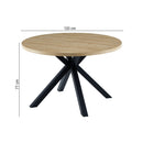 Alina - Table À Manger Ronde Et Pieds En Métal - Naturel
