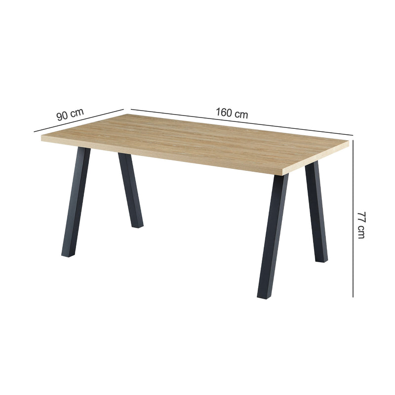 Alina - Table À Manger Et Pieds En Métal - Naturel