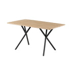 Alina - Table De Repas Et Pieds Croisés Métal - 4 Personnes - Naturel