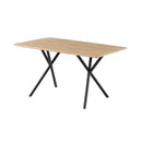 Alina - Table De Repas Et Pieds Croisés Métal - Naturel