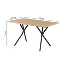 Alina - Table De Repas Et Pieds Croisés Métal - Naturel