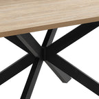 Alina - Table De Repas Pieds Croix Métal - 4 Personnes - Naturel