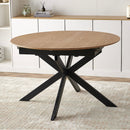 Venter - Table À Manger Extensible Pieds En Métal - Naturel