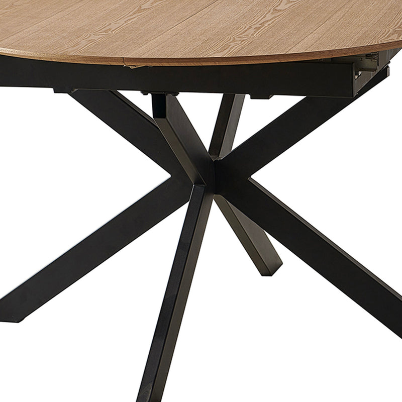 Venter - Table À Manger Extensible Pieds En Métal - Naturel