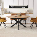 Venter - Table À Manger Extensible Pieds En Métal - Naturel