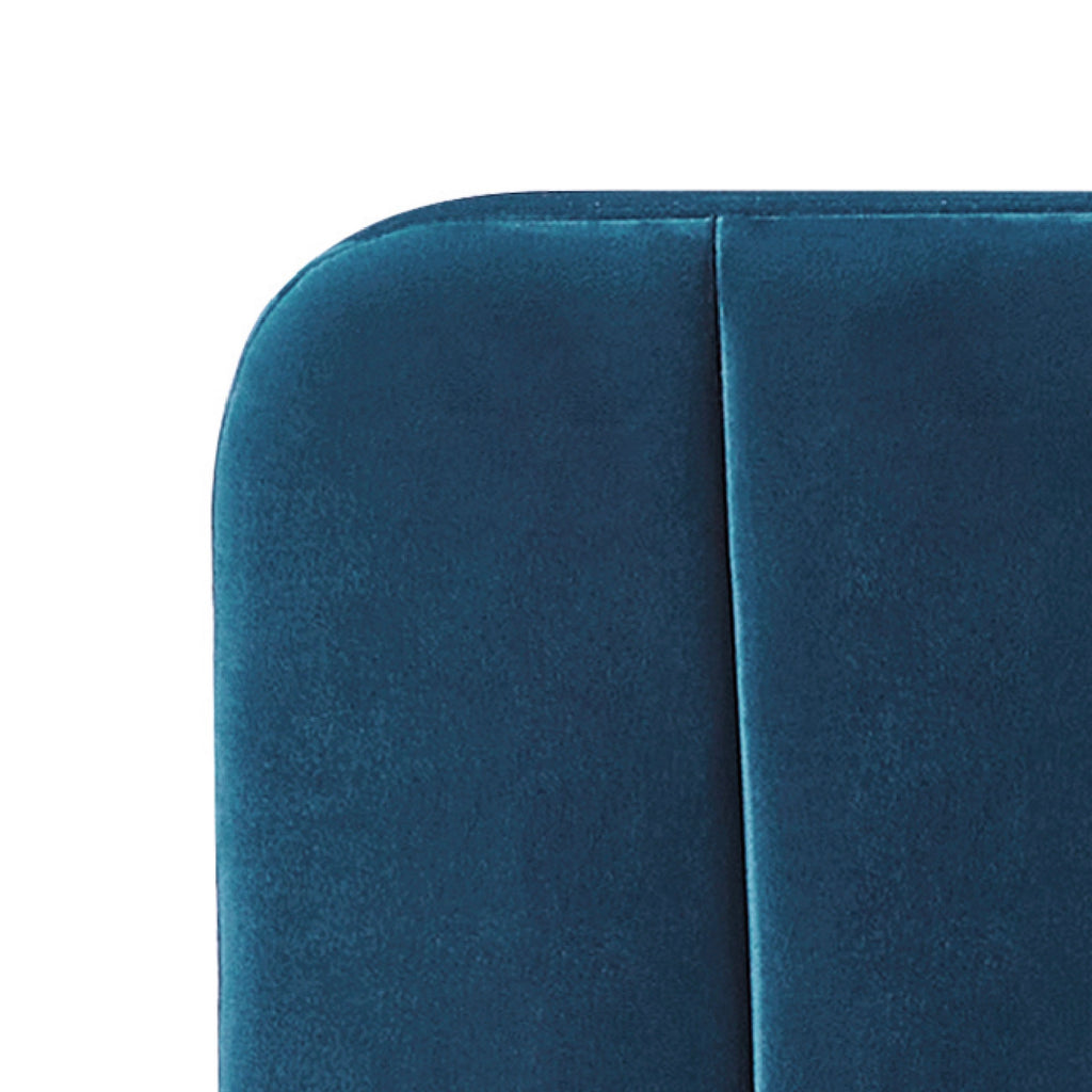 Aviala - Velvet Storage Bed With Headboard + Slatted Base - Blue