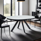 Inski - Table À Manger Ovale Extensible - 6 Places - Blanc