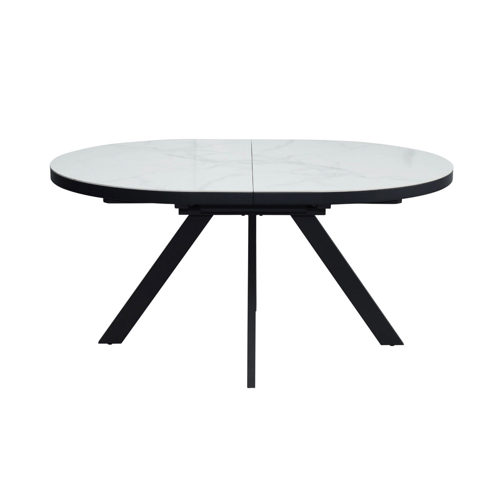 Inski - Table À Manger Ovale Extensible - 6 Places - Blanc