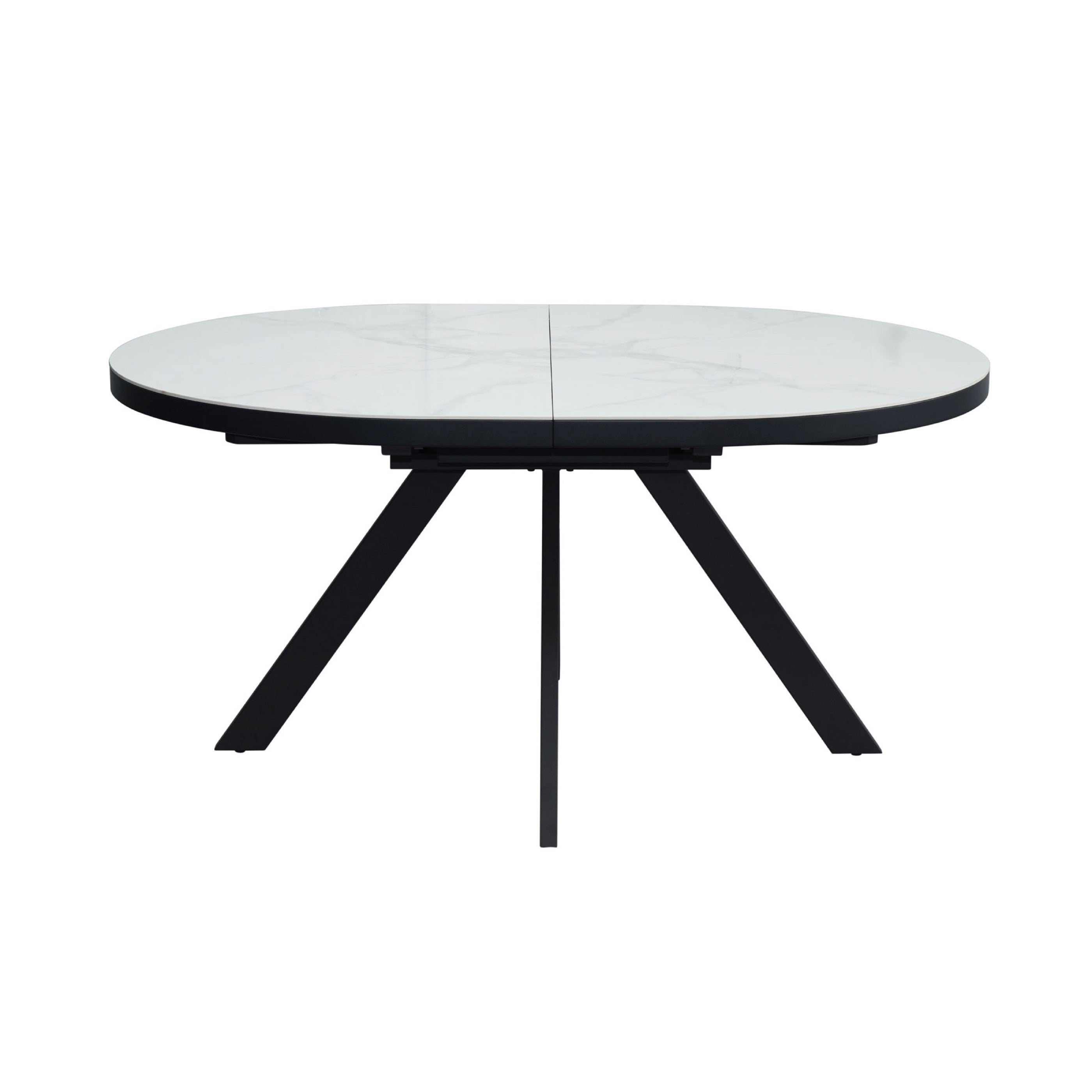 Inski - Table À Manger Ovale Extensible - 6 Places - Blanc