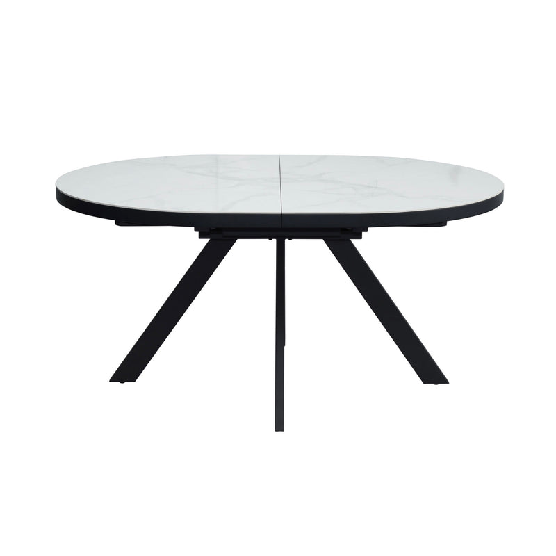 Inski - Table À Manger Ovale Extensible - Blanc