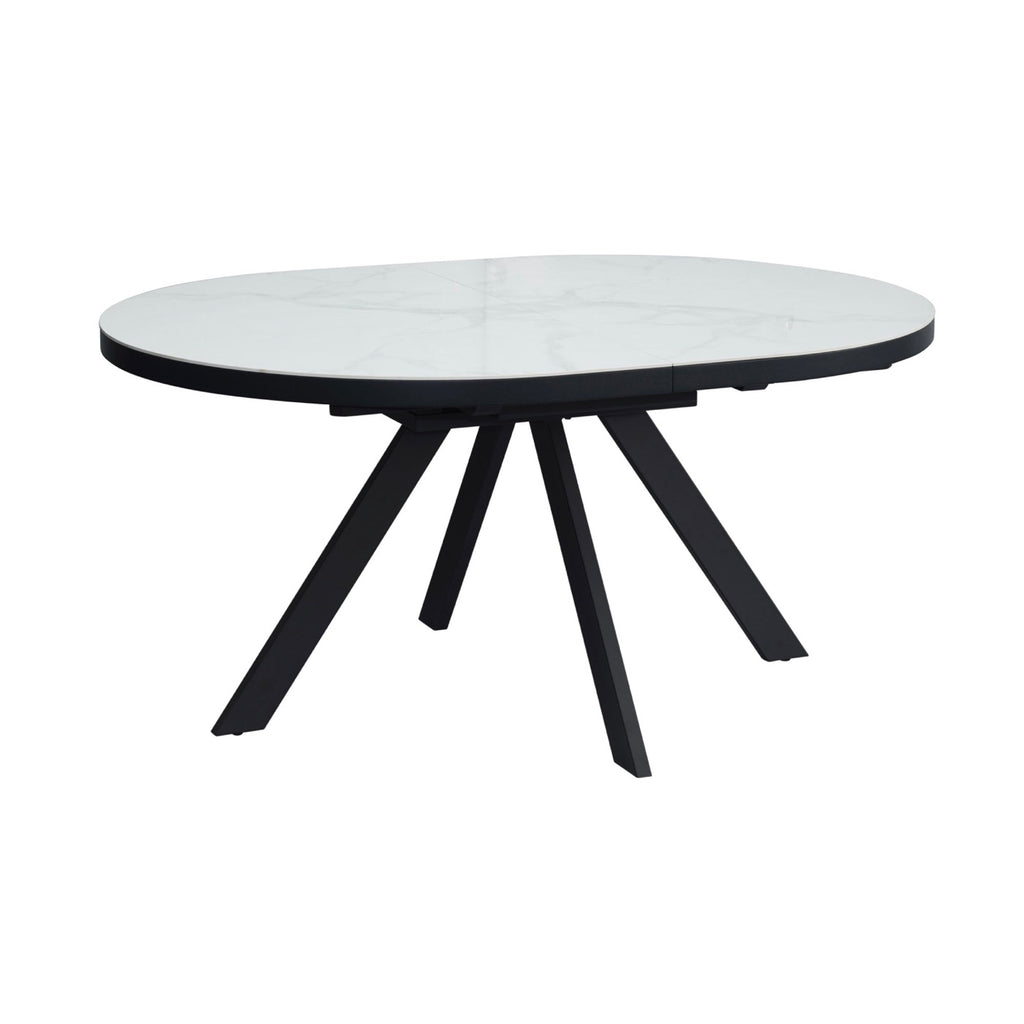 Inski - Table À Manger Ovale Extensible - 6 Places - Blanc
