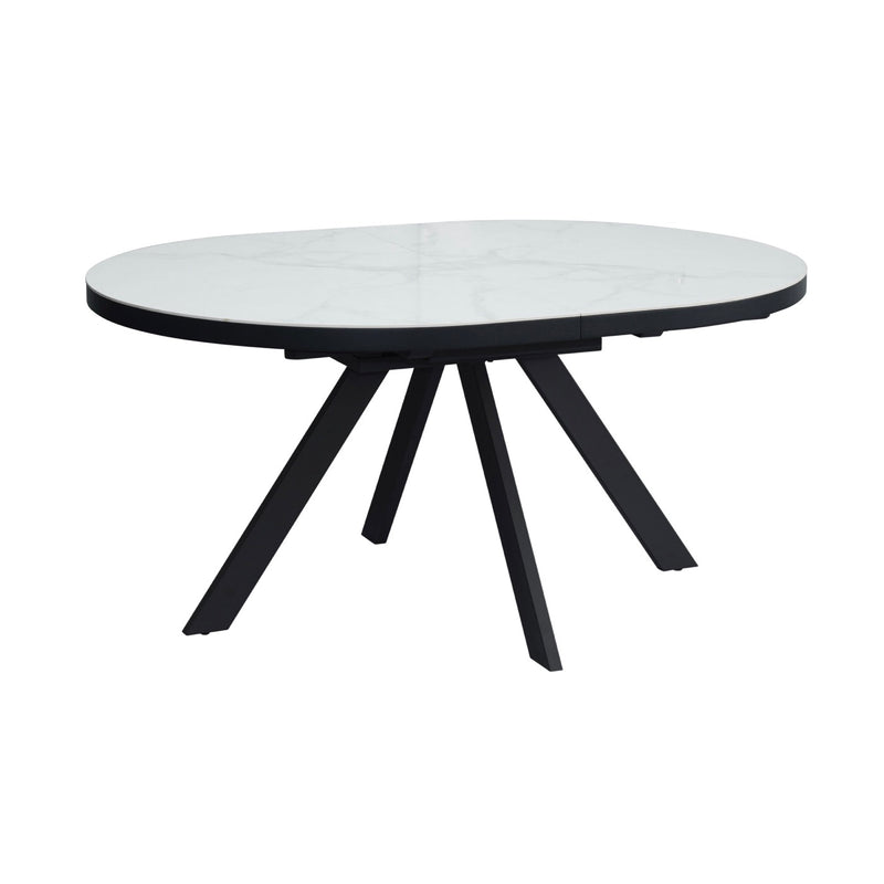 Inski - Table À Manger Ovale Extensible - Blanc