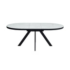 Inski - Table À Manger Ovale Extensible - 6 Places - Blanc