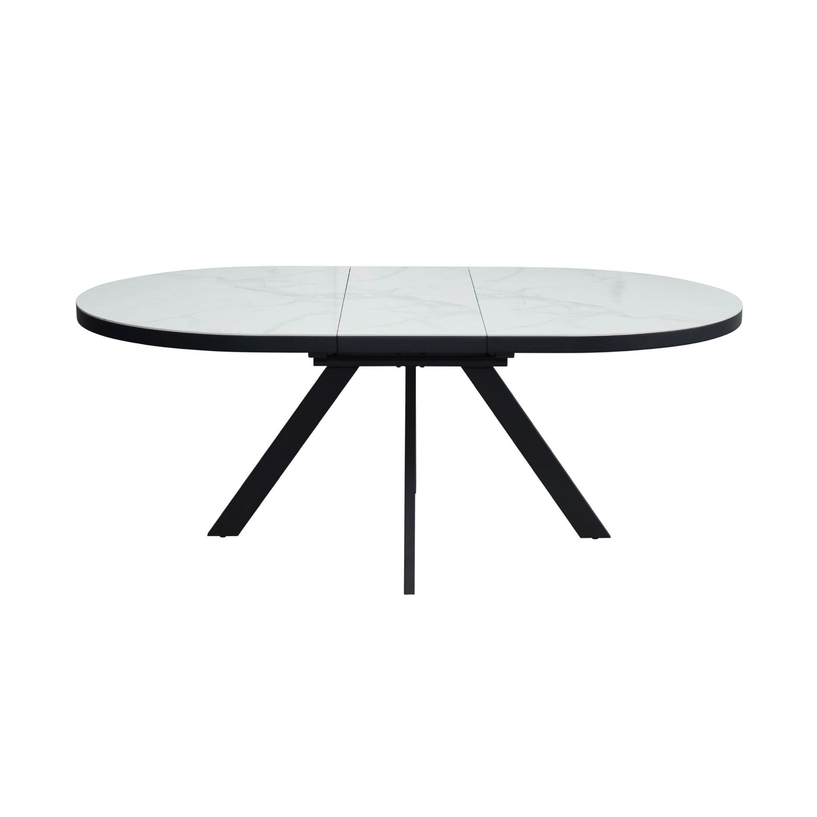 Inski - Table À Manger Ovale Extensible - 6 Places - Blanc