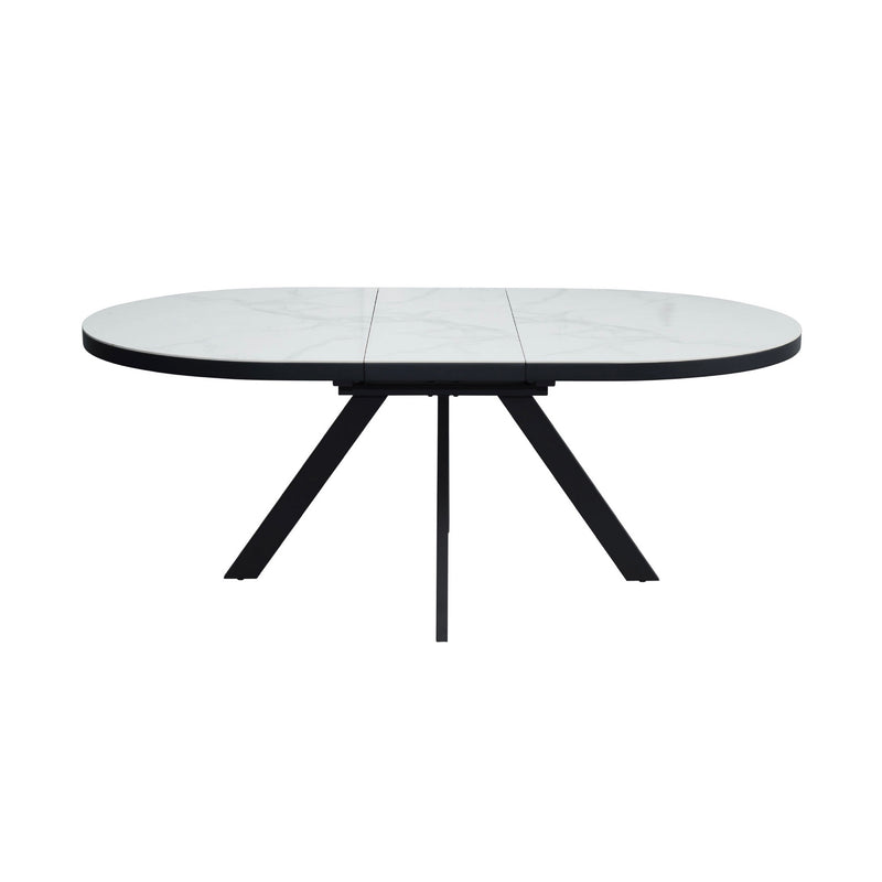 Inski - Table À Manger Ovale Extensible - Blanc