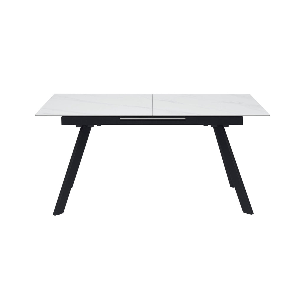 Inski - Table À Manger Extensible En Céramique - 6 Places - Blanc