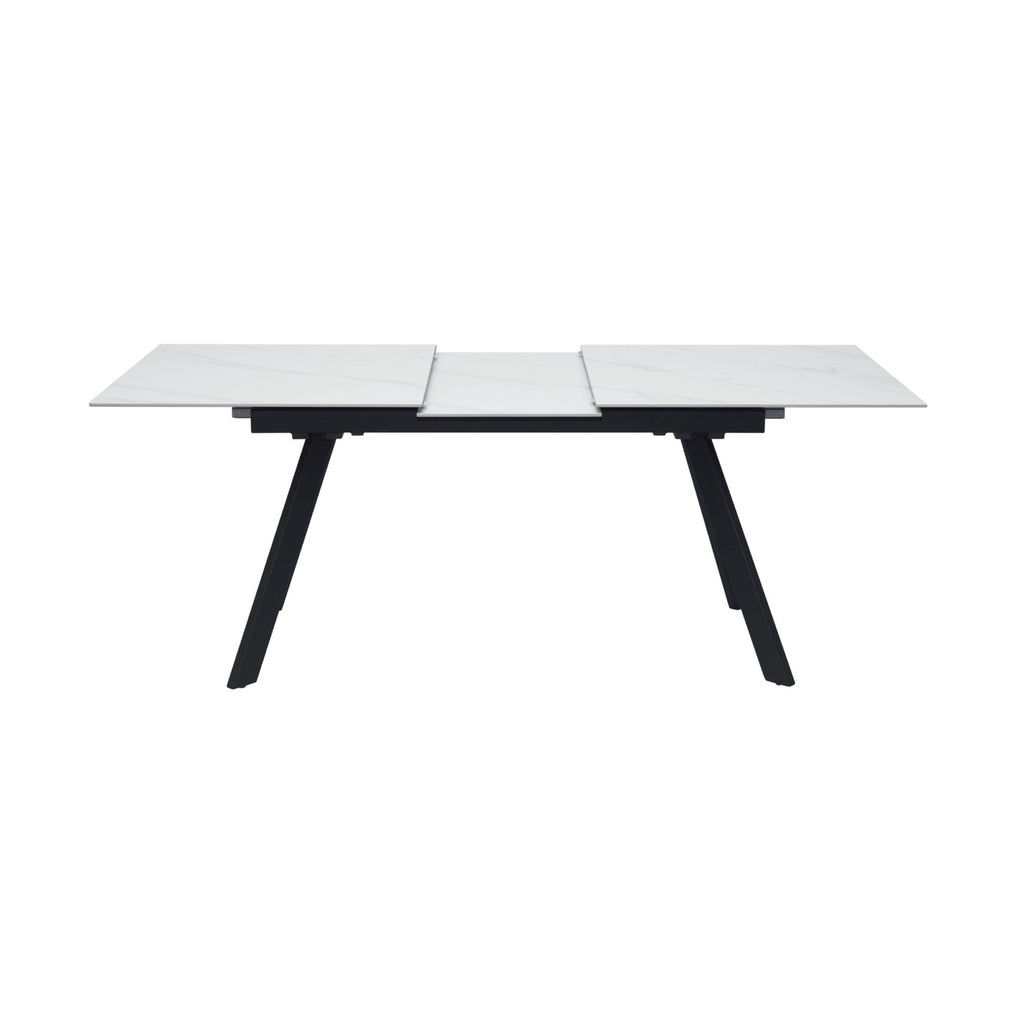 Inski - Table À Manger Extensible En Céramique - 6 Places - Blanc