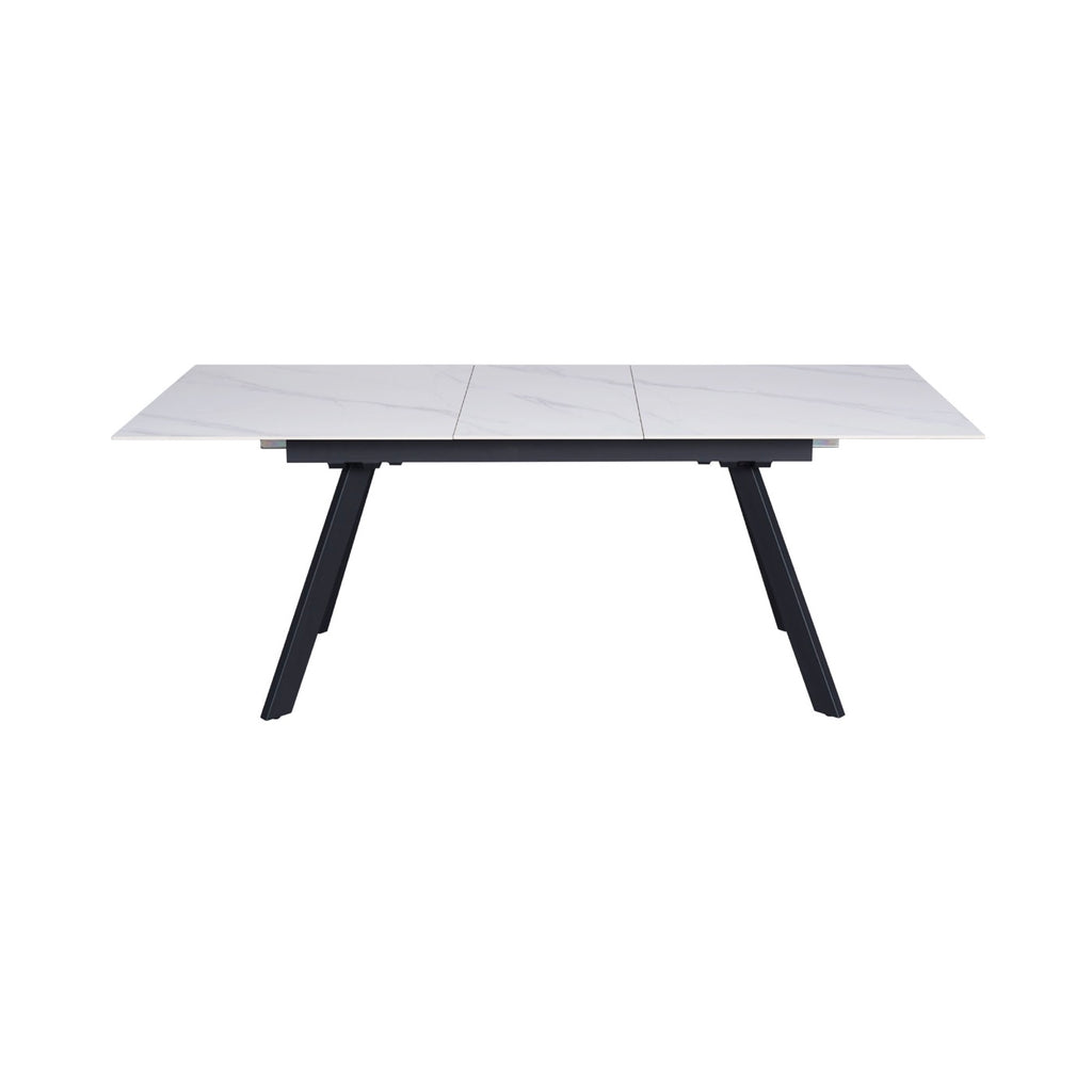 Inski - Table À Manger Extensible En Céramique - 6 Places - Blanc