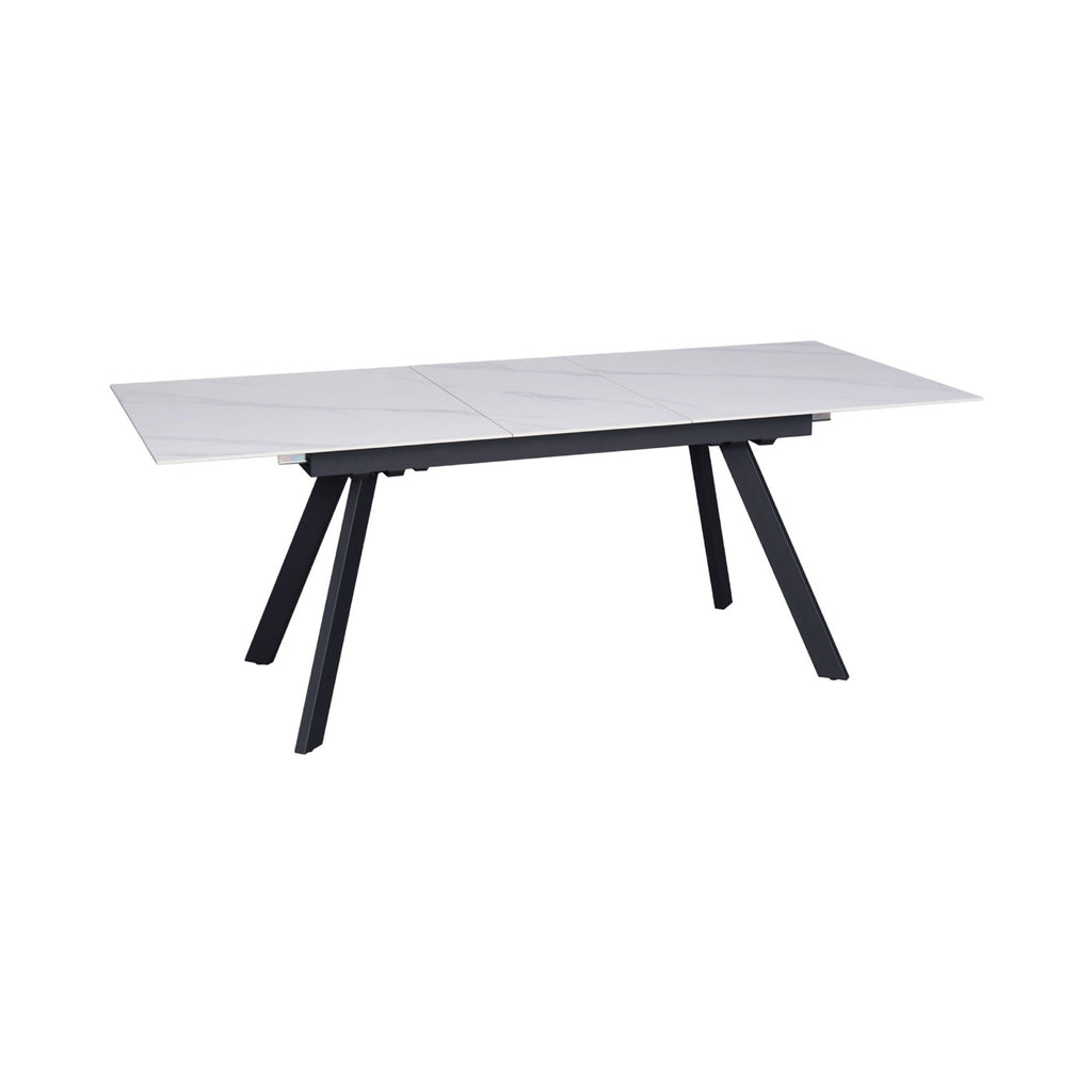 Inski - Table À Manger Extensible En Céramique - 6 Places - Blanc