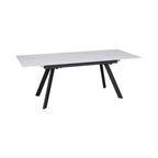 Inski - Table À Manger Extensible En Céramique - 6 Places - Blanc