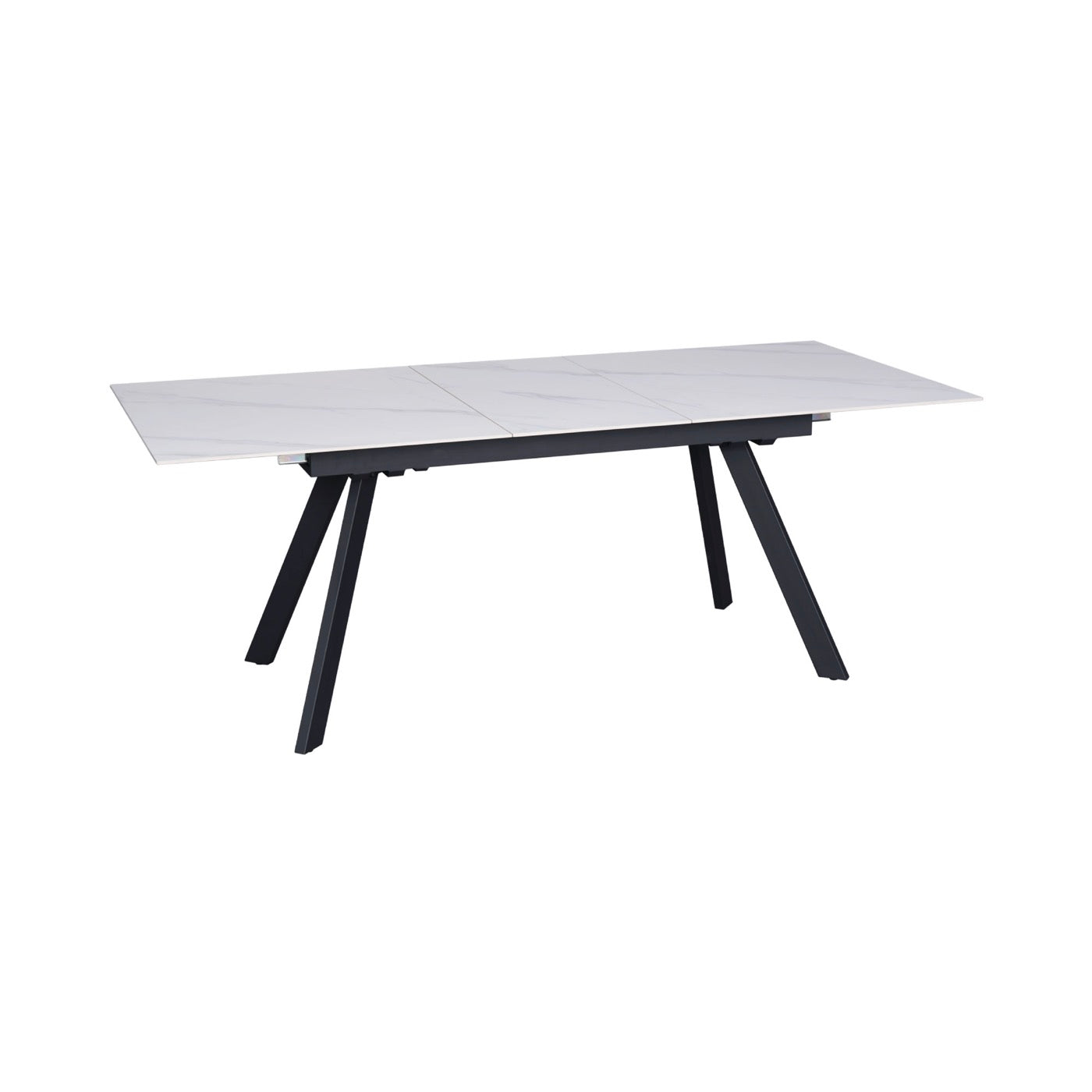 Inski - Table À Manger Extensible En Céramique - 6 Places - Blanc