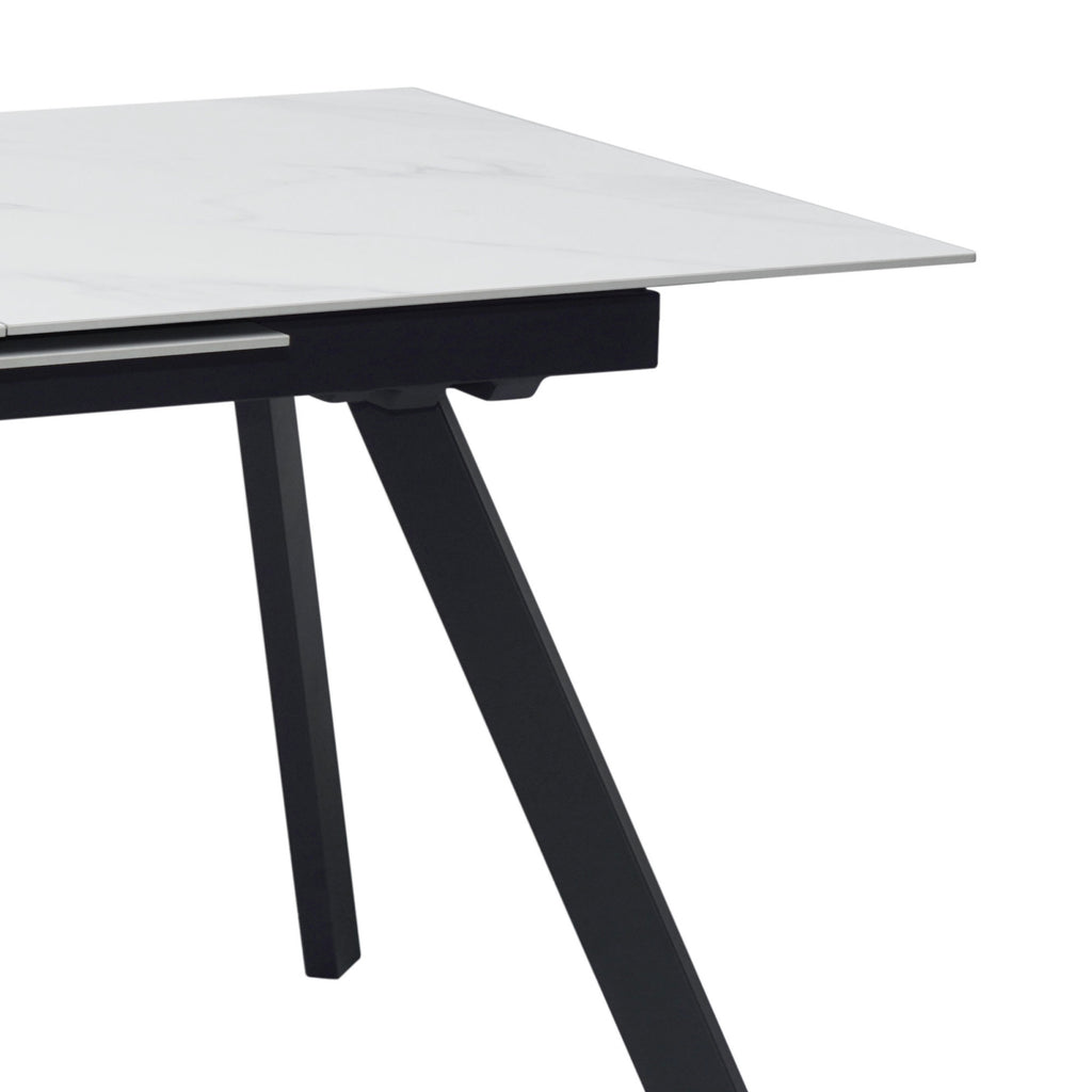 Inski - Table À Manger Extensible En Céramique - 6 Places - Blanc
