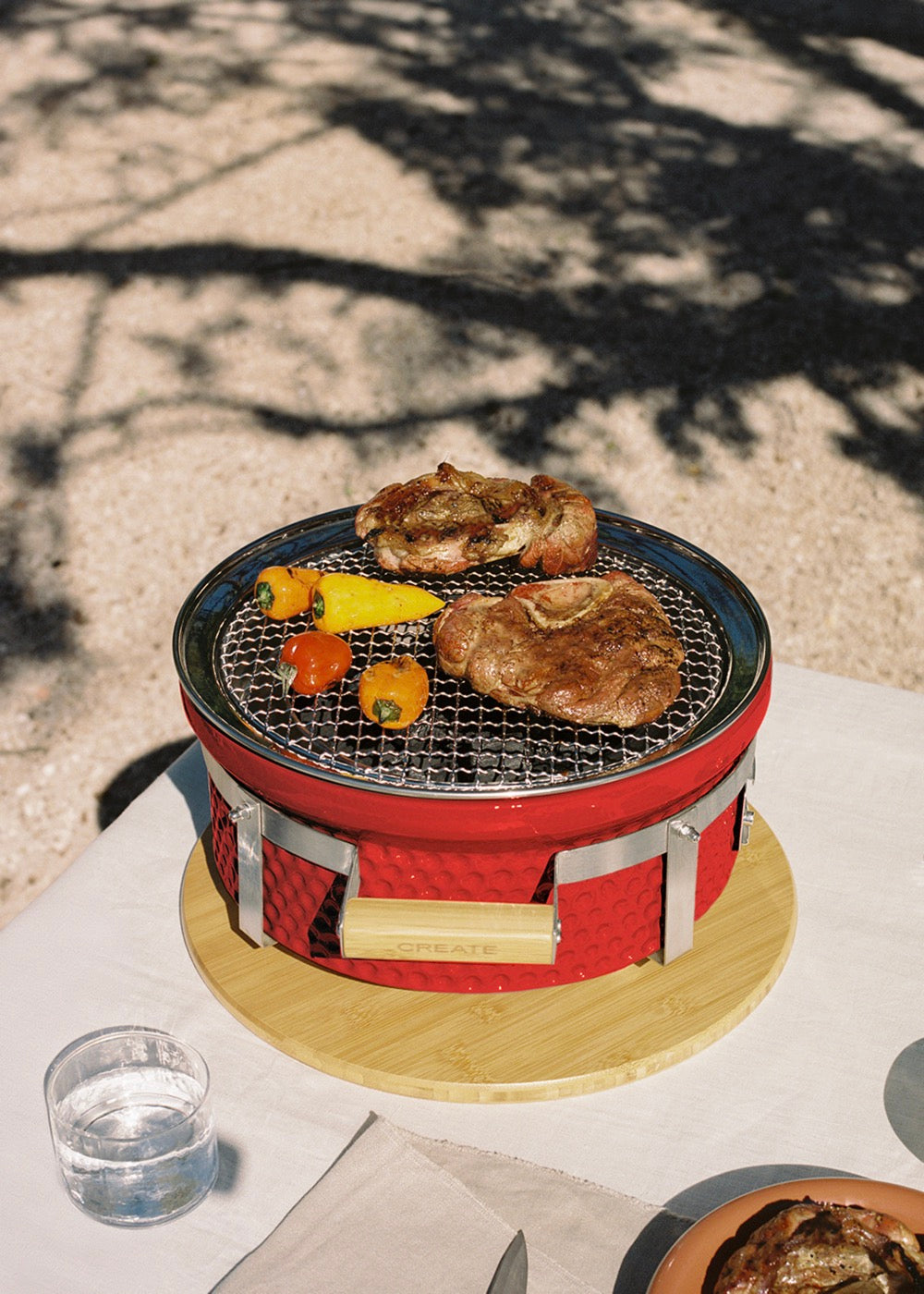 Bbq Kamado Hibachi - Barbecue Avec Grill Et Plancha - Rouge