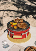 Bbq Kamado Hibachi - Barbecue Avec Grill Et Plancha - Rouge