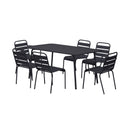 Baca - Ensemble Table + 4 Chaises + 2 Fauteuils En Métal - Gris