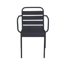 Baca - Ensemble Table + 4 Chaises + 2 Fauteuils En Métal - Gris
