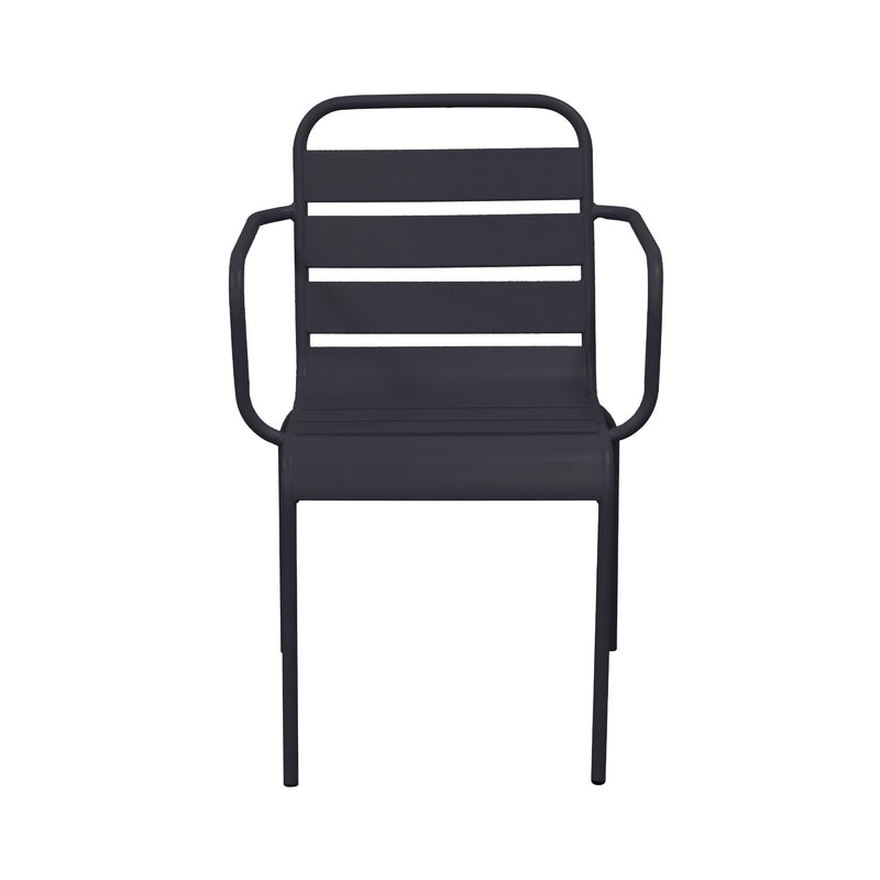 Baca - Ensemble Table + 4 Chaises + 2 Fauteuils En Métal - Gris