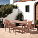 Baca - Ensemble Table + 4 Chaises + 2 Fauteuils En Métal - Terracotta