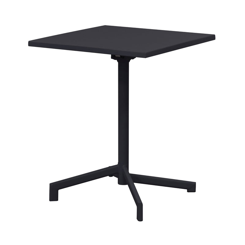 Baca - Ensemble Table De Jardin Carrée + 4 Chaises En Métal - Gris