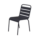 Baca - Ensemble Table De Jardin Carrée + 4 Chaises En Métal - Gris