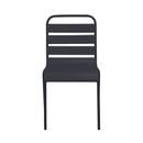 Baca - Ensemble Table De Jardin Carrée + 4 Chaises En Métal - Gris