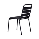 Baca - Ensemble Table De Jardin Carrée + 4 Chaises En Métal - Gris
