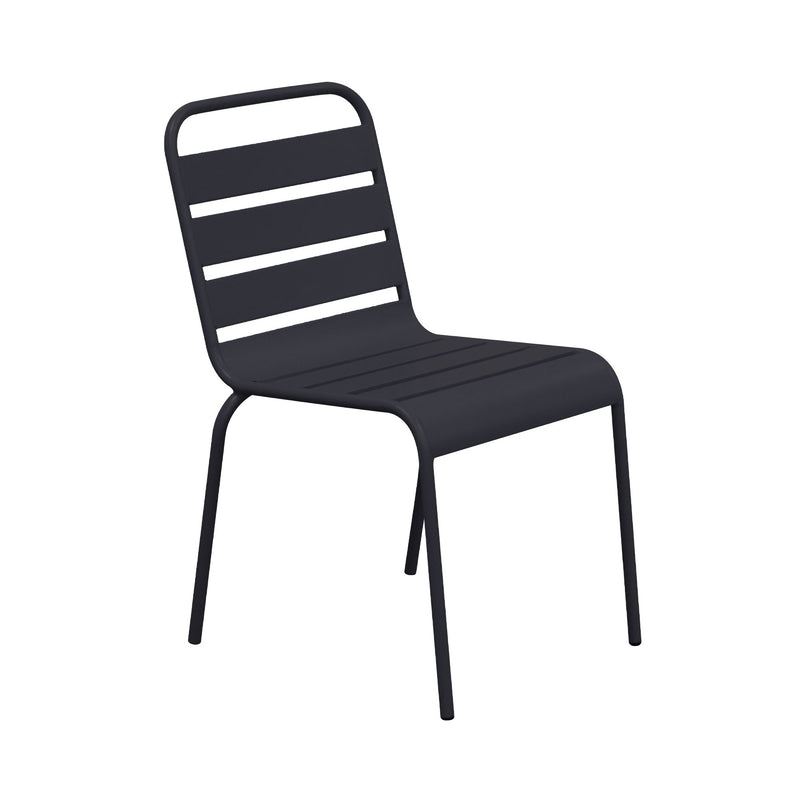 Baca - Ensemble Table De Jardin + 4 Chaises En Métal - Gris