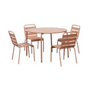 Baca - Ensemble Table De Jardin + 4 Chaises En Métal - Terracotta