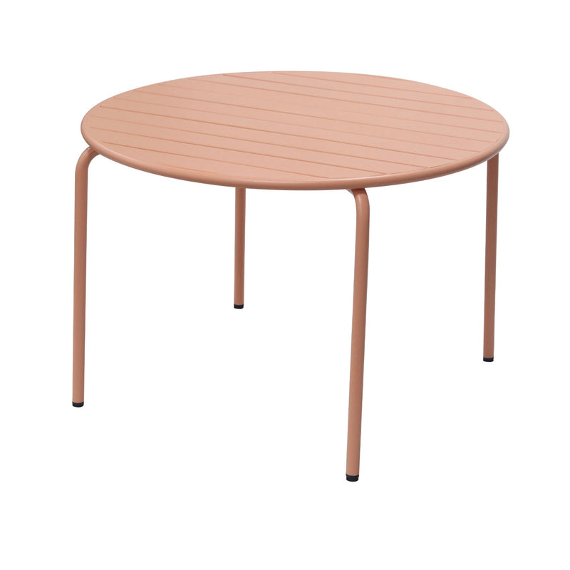 Baca - Ensemble Table Jardin + 4 Fauteuils En Métal - Terracotta