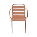 Baca - Ensemble Table Jardin + 4 Fauteuils En Métal - Terracotta