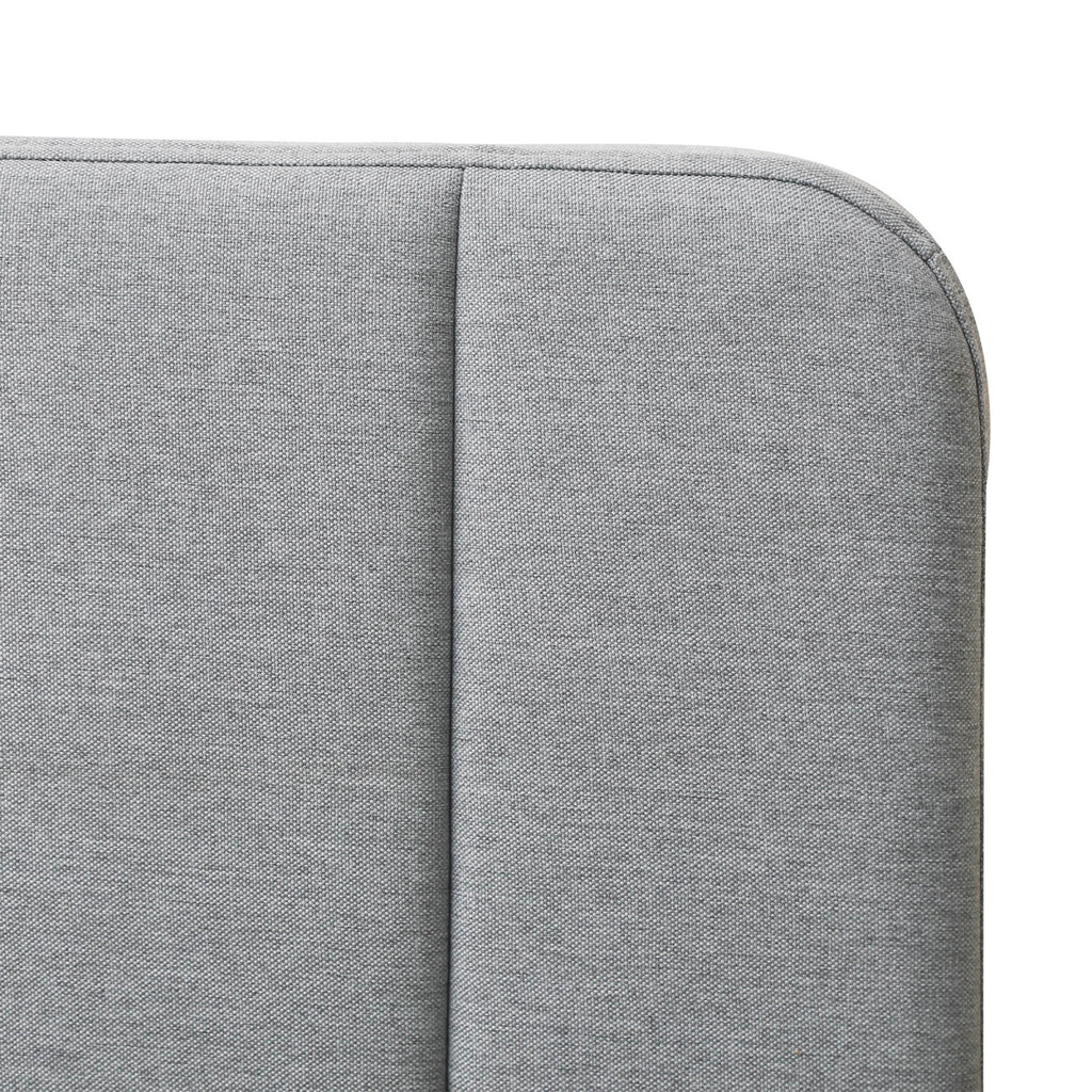 Aviala - Cama contenedor de tela con cabecero + somier de láminas - Gris