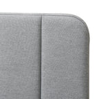 Aviala - Cama contenedor de tela con cabecero + somier de láminas - Gris