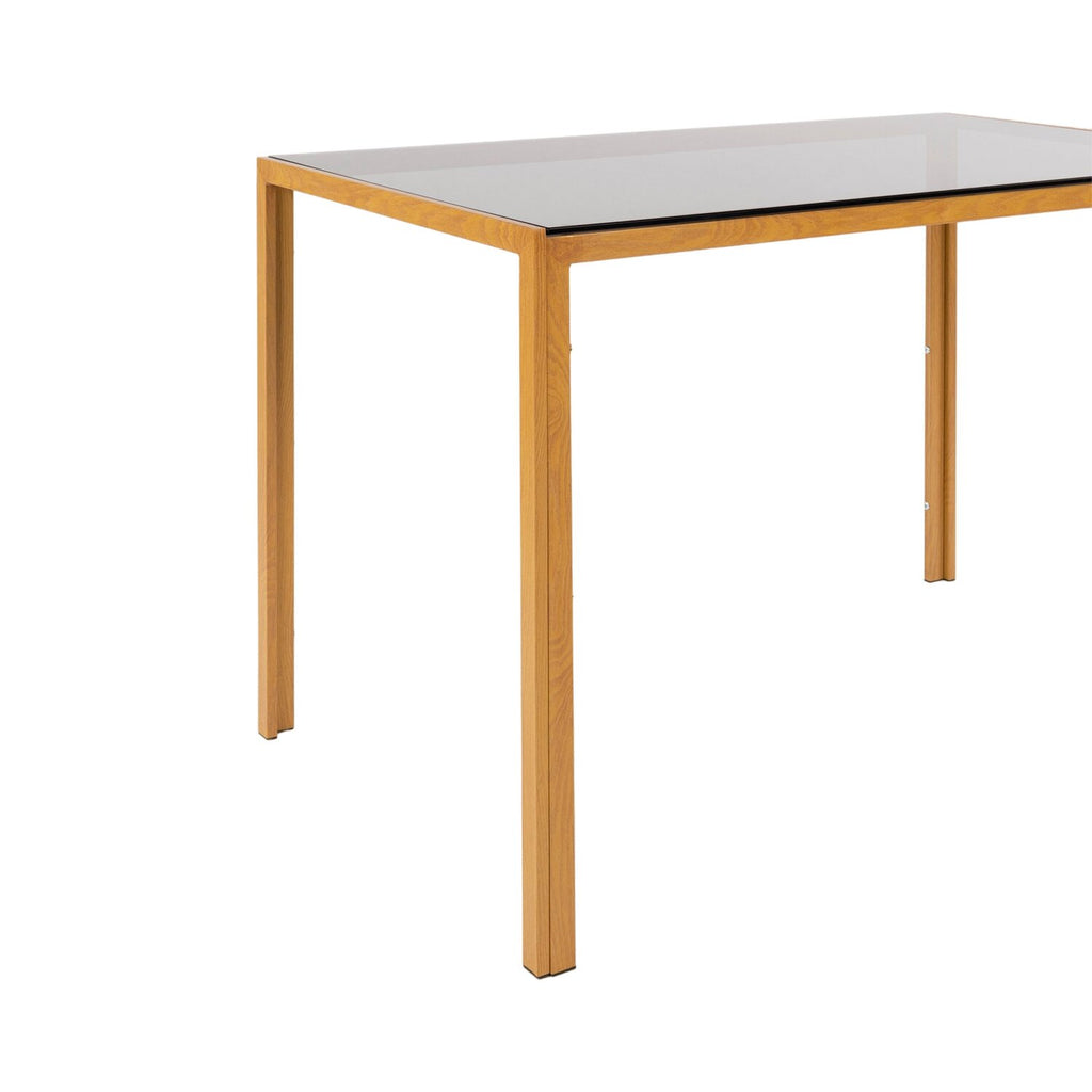 Mirley - Dining Table - Tempered Glass - Grey And Natural