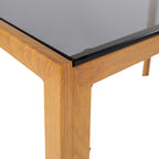 Mirley - Dining Table - Tempered Glass - Grey And Natural