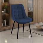 Velvet - Lot De 4 Chaises - Velours - Bleu Et Noir