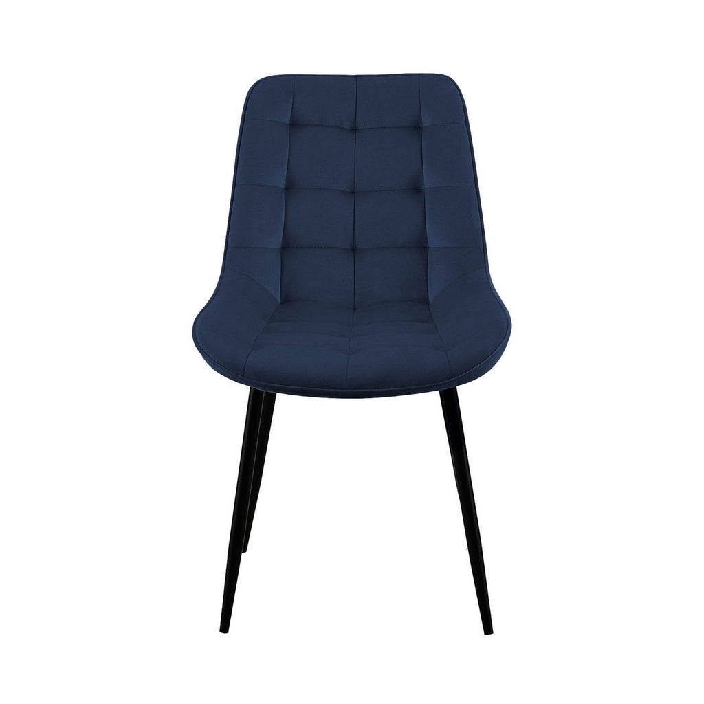 Velvet - Lot De 4 Chaises - Velours - Bleu Et Noir