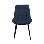 Velvet - Lot De 4 Chaises - Velours - Bleu Et Noir