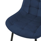 Velvet - Lot De 4 Chaises - Velours - Bleu Et Noir