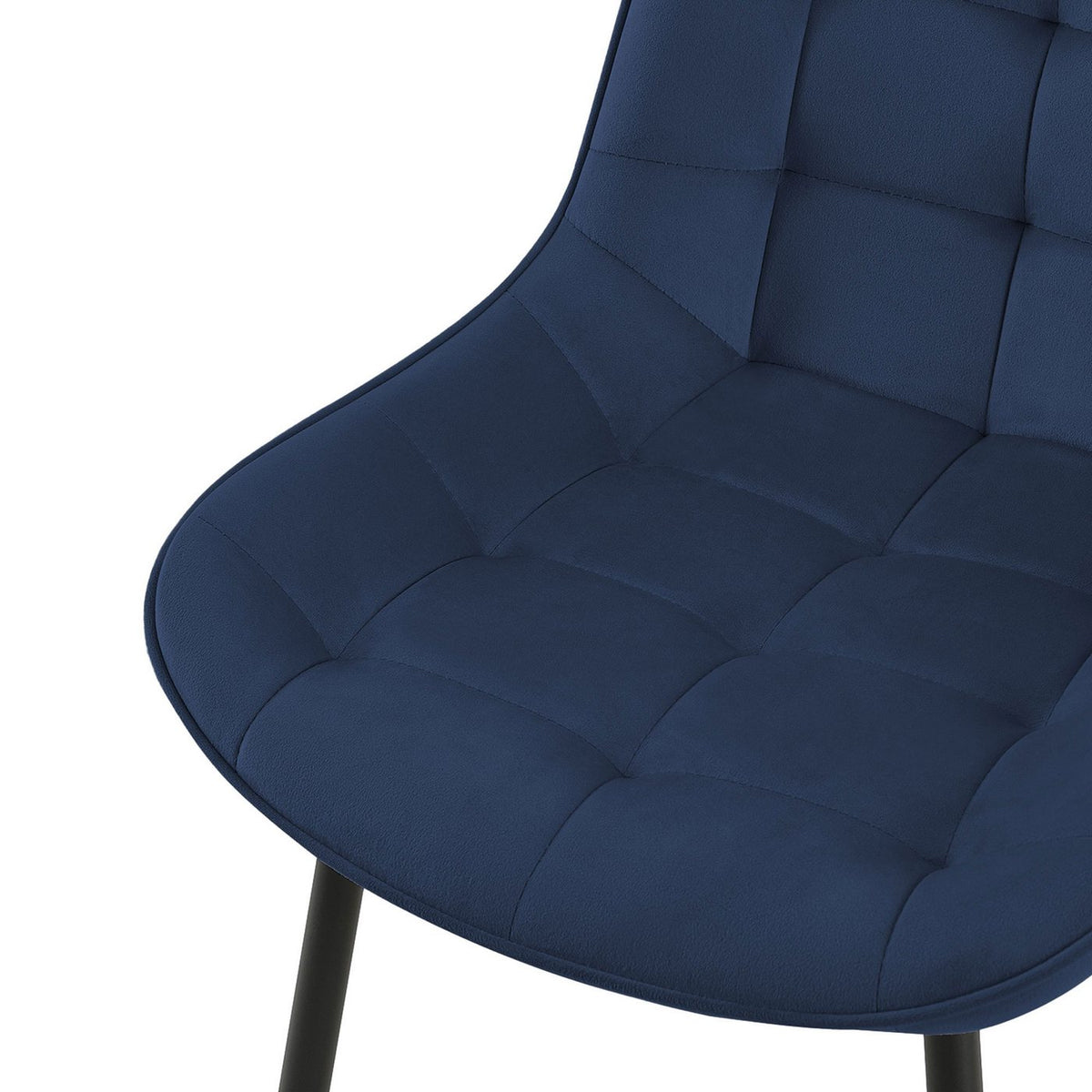 Velvet - Lot De 4 Chaises - Velours - Bleu Et Noir